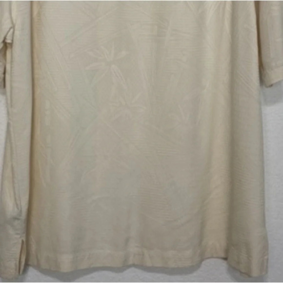Jamaica Jaxx Cream Hawaiian Silk Tropical Short Sleeve Button Down Shirt Size XL - Picture 6 of 9